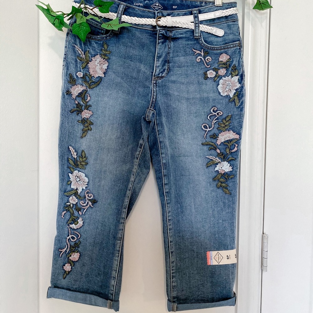 St. John’s Bay Capri Jean Crop Pants Size 6P NWT